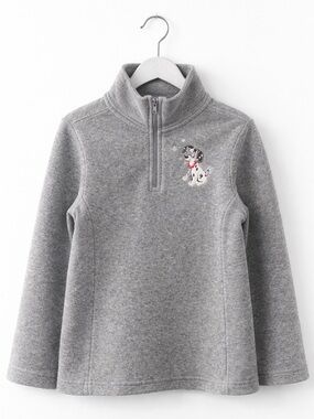 Disney Store 101 Dalmatians Fleece Kids Small Gray Quarter Zip Pullover